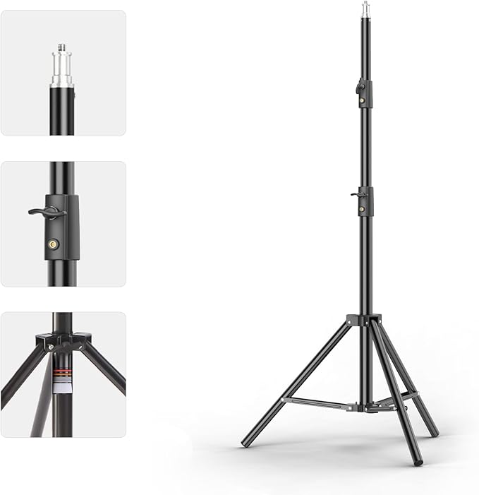 BEIYANG 9.2Ft Photography Light Stand with Spring Cushion, Heavy Duty Tripod Stand for Lights, Reflectors, Softboxes, Umbrella, Strobe Light, Camera