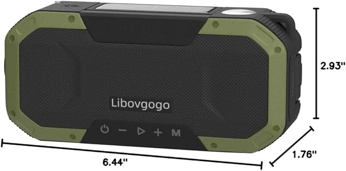 Emergency Radio Waterproof Bluetooth Speaker,Portable Digital AM FM Radio with Flashlight,Reading Lamp,Hand Crank NOAA Weather Radio with Solar Panel,5000mAH Cell Phone Charger,Emergency Survival Kit
