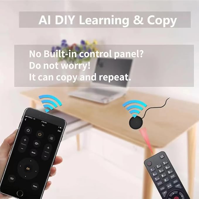 Tuya Smart WiFi IR Remote Control for TV DVD Air Conditioner AUD,All in One Infrared Universal Remote Controller,Compatible with Alexa Google Home (Black IR)