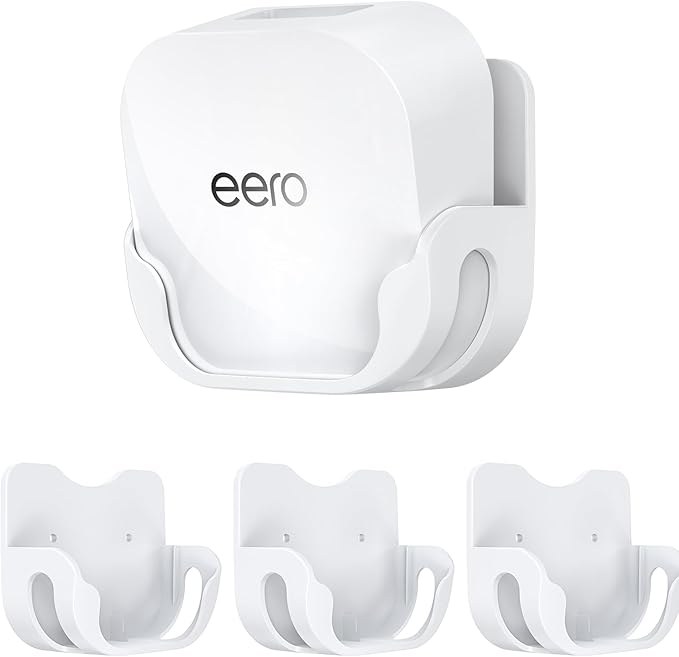 Wall Mount Holder for eero 7 Mesh Router & Extender – Secure Mounting Bracket with Cable Management for Dual-Band Wi-Fi 7 Routers & Smart Home Systems – Effortless Installation, Space-Saving (3 Pack)