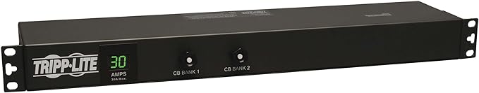 Tripp Lite Metered PDU, 30A, 12 Outlets (5-15/20R), 120V, L5-30P, 15 ft. Cord, 1U Rack-Mount Power (PDUMH30),Black