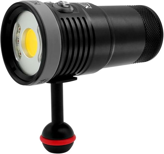 NSS60 Scuba Diving Light Underwater Video Light 6000 Lumen Waterproof Flashlight for 100m/330ft CRI=90 Underwater Photography,which Connected to Filters or Optical Snoot