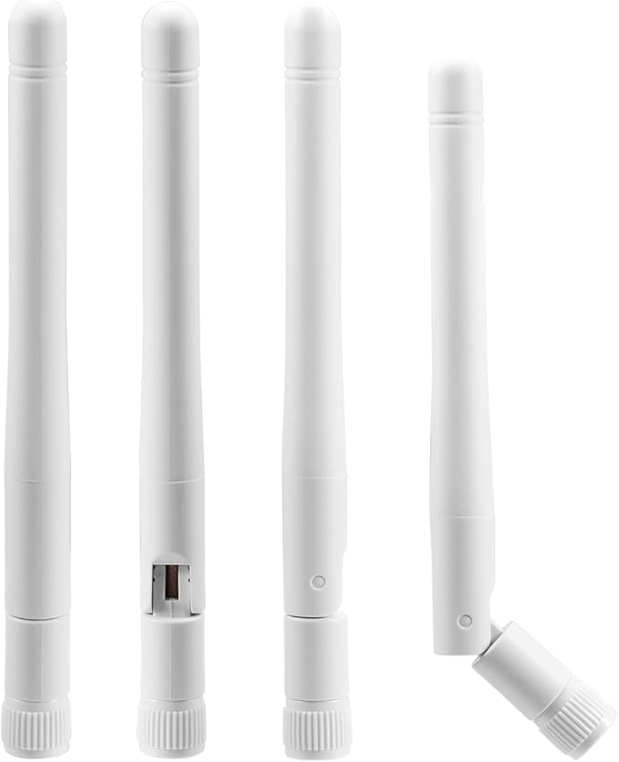 Bingfu External WiFi Antenna RP-SMA 2.4GHz 5GHz 5.8GHz 3dBi Dual Band Wireless Antennas Replacement (4-Pack) for WiFi Router Security IP Camera Access Point USB WiFi Adapter