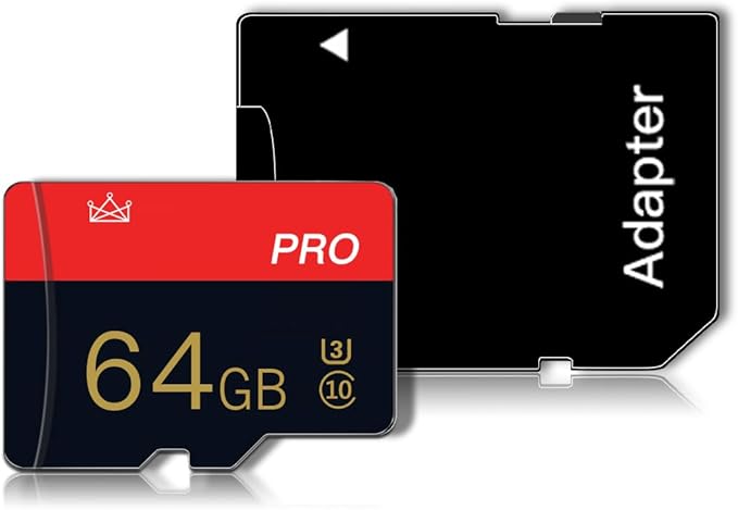 Memory Card 64GB Micro SD Card 64GB Class 10 with SD Card Adapter High Speed Micro SD Memory Cards for Tablet/Surveillance/Tachograph/Drone/Action Camera
