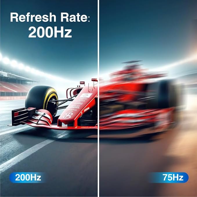 34inch 200Hz, Curved Gaming Monitor, WQHD 2560 * 1440p, VA Panel, 1ms Response Time, Adaptive sync, 3-Sided Frameless, Ultra Slim, 99% sRGB, Bluelight Filter, HDMI(TMDS)& DP Ports,Black