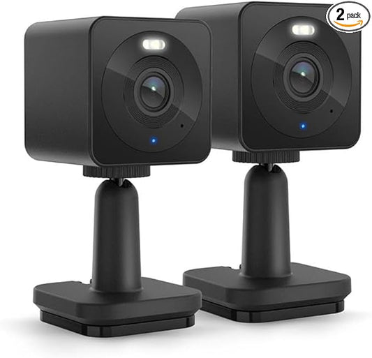 WYZE Cam OG Indoor/Outdoor 1080p Wi-Fi Smart Home Security Camera with Color Night Vision, Motion Detection, 2-Way Audio, Compatible with Alexa & Google, Black (2-Pack), Free Expert Setup