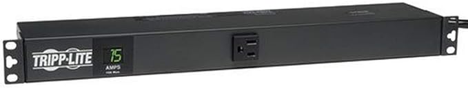 Tripp Lite Metered PDU, 15A, 13 Outlets (5-15R), 120V, 5-15P, 100-127V Input, 6 ft. Cord, 1U Rack-Mount Power (PDUMH15-6) Black