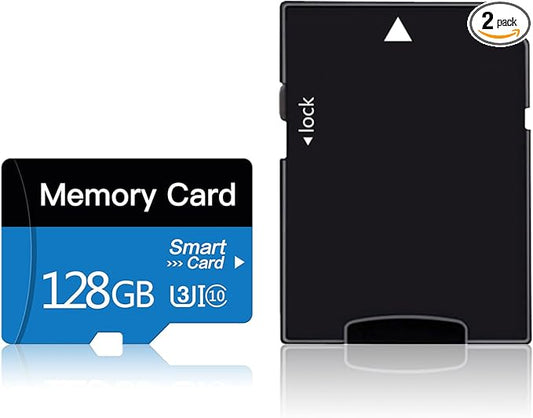 128 GB Micro Memory Card with Adapter, TF Card Class 10, high Speed sd Card for Camera/Smartphone/Tablet/Drone (Blue 128GB)