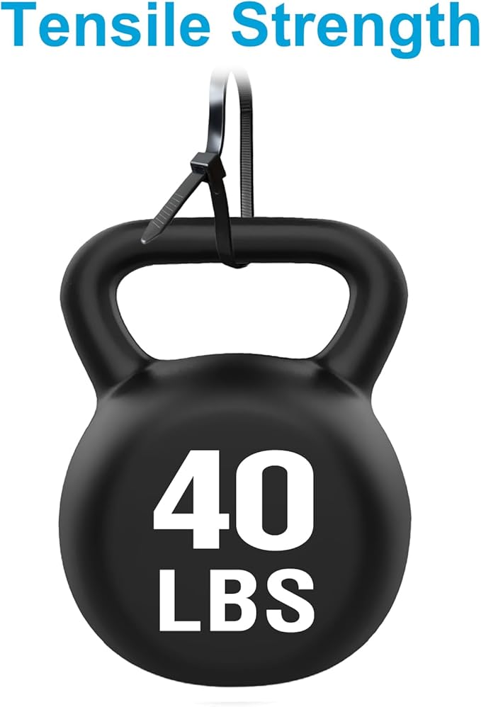 Zip Ties 8 inch with 40 lb Tensile Strength, Black Cable ties, 1000 Pack, ANOSON