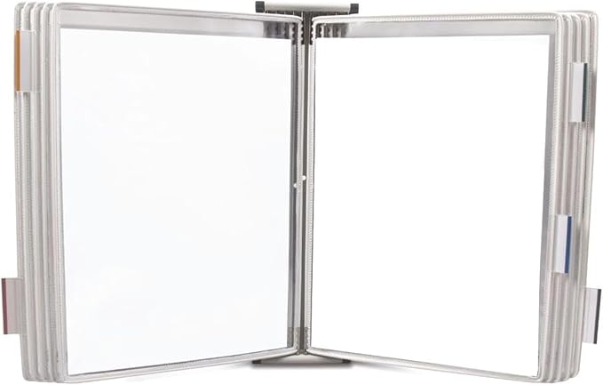 Tarifold DJOIS Wall Mount Reference System – 10 Double-Sided Display Pockets – Letter Size – Steel Wire Frame – Adjustable Tabs – Made in France - White (W221)