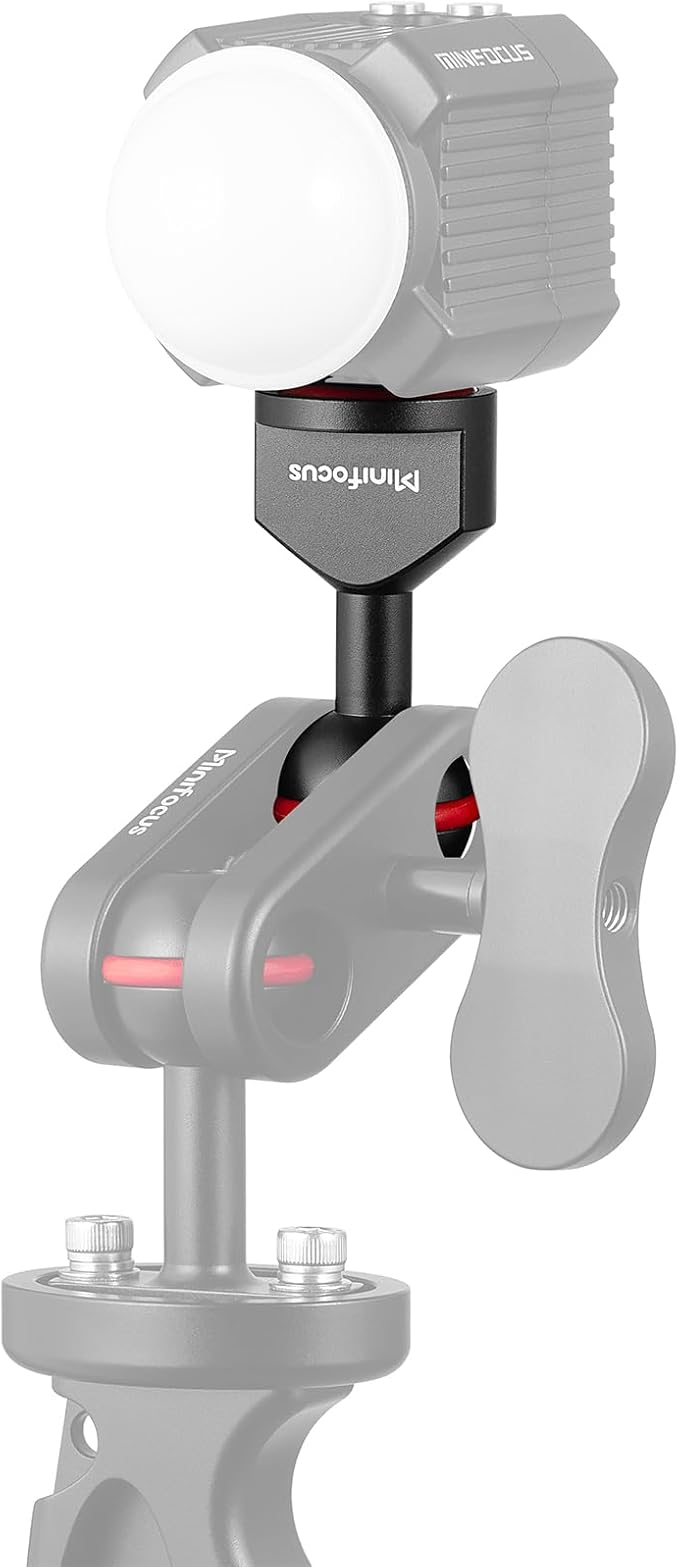 MINIFOCUS 2Pcs 1'' Ball Adapter to 1/4"-20 Screw, Universal Ball Joint Bracket with 1/4" Screw Base Adapter for Underwater Camera Arm Tray Diving Photography System