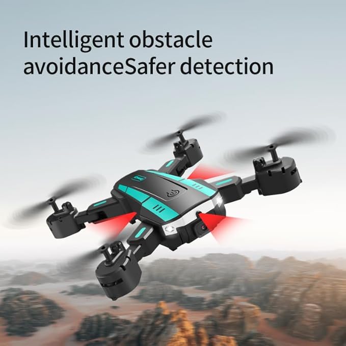 T6 Drone with Dual Camera for Adults Kids, Obstacle Avoidance Drone,RC Quadcopter with Auto Hover & Altitude Hold, Gesture Control,App Controlled,Great Gift for Beginners(Blue)