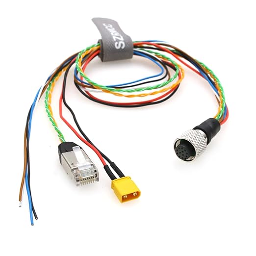 SZRMCC Livox Mid-360 Cable M12 Aviation 12Pin Female 3 in 1 Splitter RJ45 XT30 Flying Leads Data Sensor Cable for DJI Livox Mid-360 Avia Lidar (25cm)