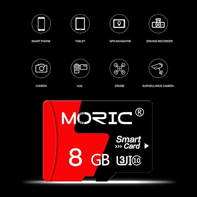 2 Pack 8GB Micro SD Card with SD Adapter High Speed Memory Card,C10 A1 Memory TF Card for Camera/Dash Cam/Smartphone/Tablet/Drone