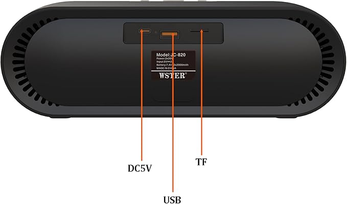 Portable Bluetooth Speaker with HD Stereo Sound, TWS Pairing, Type-C Charging, Wireless Party Bluetooth Speaker for Beach, Gatherings, and Travel (Black)