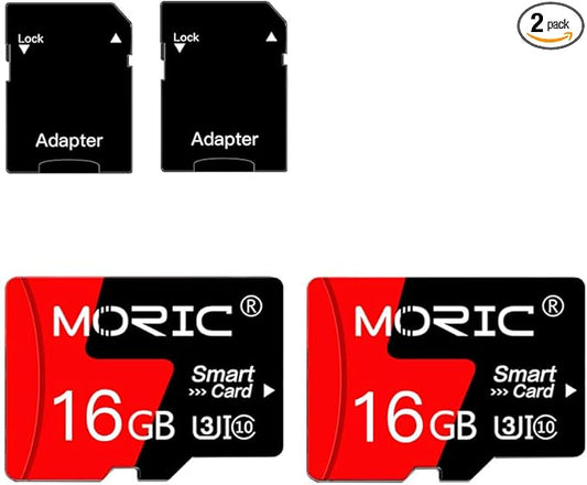2 Pack 16GB Micro SD Card with SD Adapter High Speed Memory Card,C10 A1 Memory TF Card for Camera/Dash Cam/Smartphone/Tablet/Drone