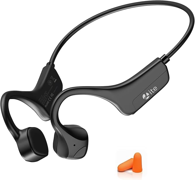 Bone Conduction Headphones Open-Ear Bluetooth 5.0, IP65 Waterproof Wireless Sport Headset with 8H Playtime, Secure Fit for Running/Cycling/Gym, HD Audio w/Mic (2025 Upgraded)
