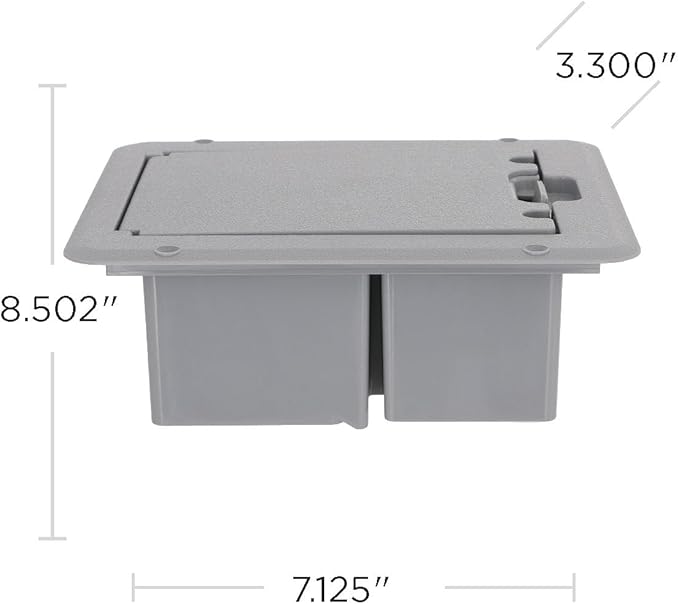 TayMac DOC320G Outdoor Comforts Gray In-Use Weatherproof Electrical Outlet Cover for Deck Box with Extension Cord Clamps for Duplex, Decorator, or GFCI