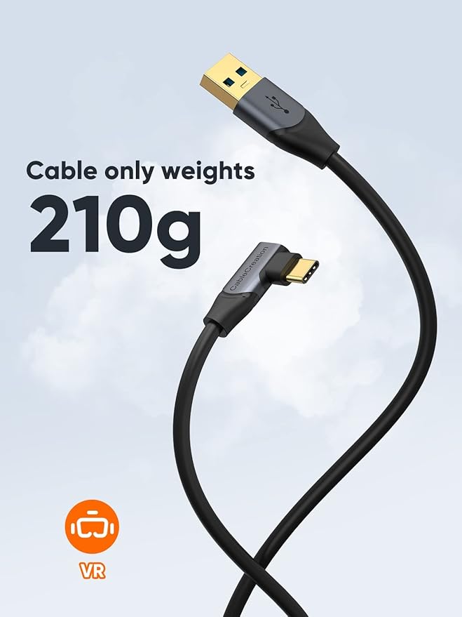 CableCreation 16FT USB to USB C 3.1 Link Cable Compatible with Meta Quest Pro/Quest3/Quest2/Pico4, 5Gbps Highly Speed VR Headsets Accessories Gaming PC, 5 Meters