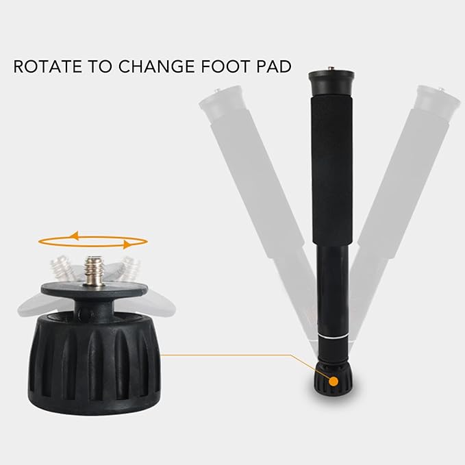 62 Inch Camera Monopod, 8 Sections Heavy Duty Monopod, Aluminum Photography Unipod Stick Trekking Pole with 1/4in to 3/8in Conversion Screw