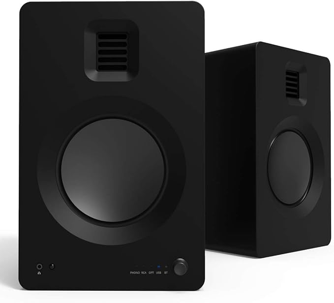 Kanto TUK Premium Powered Speakers - Pair with S6 Desktop Speaker Stands (Black)