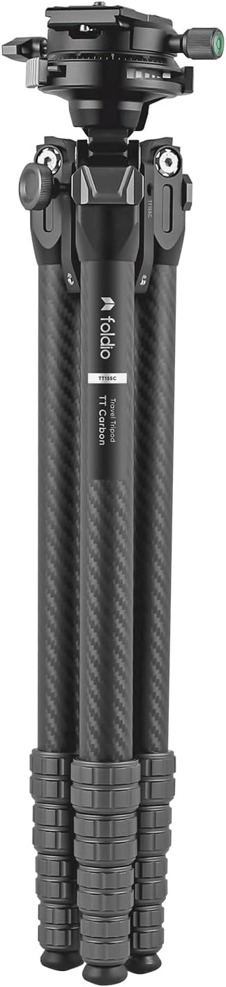 Heavy Duty Lightweight Tripods by foldio foldable studio, Portable Cell Phone & Camera Tripods with Phone Holder, for iPhone, Android, Tripod for Photo Video Shooting (Travel Tripod - Carbon)