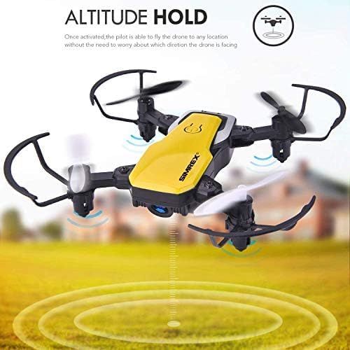 X300C Mini Drone with Camera 720P HD FPV, RC Quadcopter Foldable Drone With Altitude Hold, 3D Flip, Headless Mode, Gravity Control and 2 Batteries, Gifts for Kids, Adults, Beginner (Yellow)
