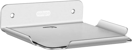 Small Wall Shelf, 4.7" Floating Shelves for Speakers, Internet Router, Smart Home, Apple HomePod Mini, Echo Dot 4th, Security Camera– for Bedroom, Gaming Room, and Living Room (Silver)