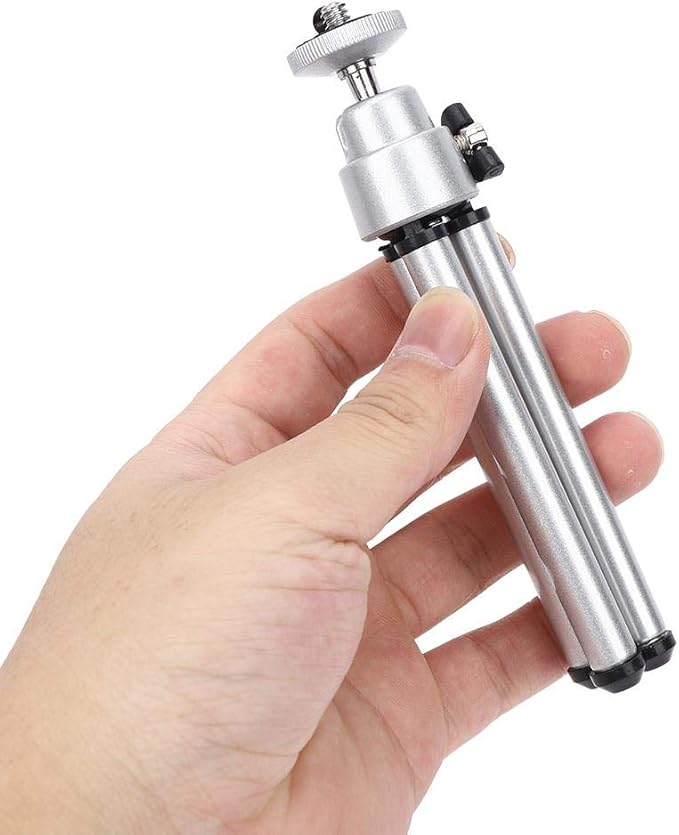 Keenso 3Pcs Universal Foldable Aluminium Alloy Stoving Varnish Mini Antishake Telescopic Tripod Telescoping Tripod Stand Monocular Telescope Camera Tripod