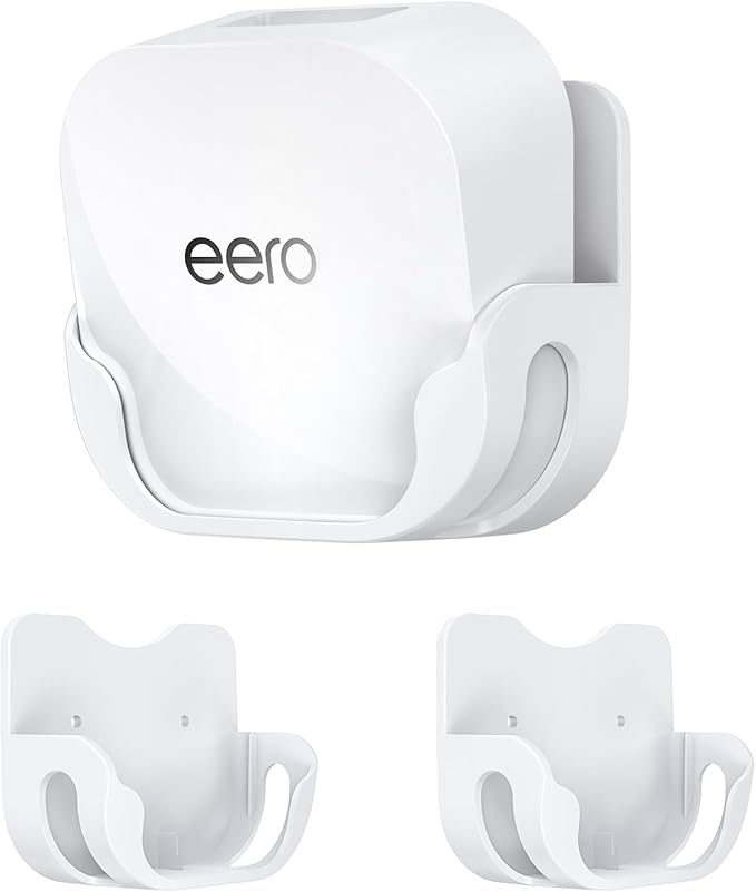 Wall Mount Holder for eero 7 Mesh Router & Extender – Secure Mounting Bracket with Cable Management for Dual-Band Wi-Fi 7 Routers & Smart Home Systems – Effortless Installation, Space-Saving (2 Pack)