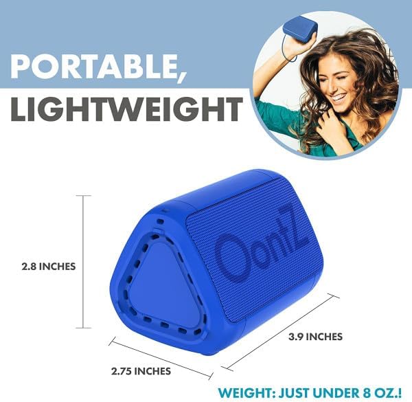 Angle Solo Portable Speaker - IPX5 Water-Resistant 5.0 Bluetooth Speaker with 100Ft Wireless Range and up to 10Hrs Playtime by OontZ (Blue)