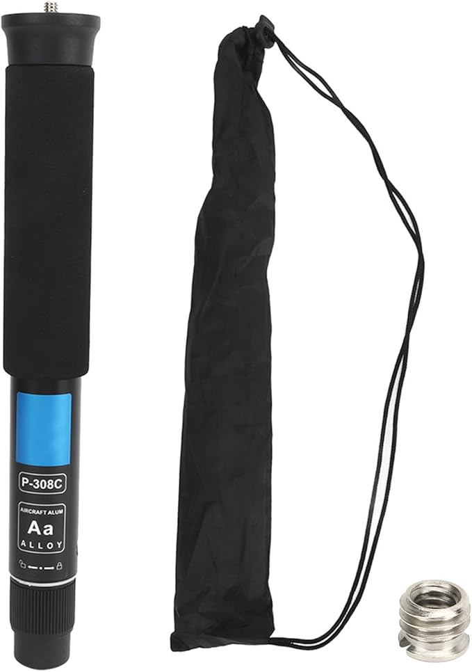 62 Inch Camera Monopod, 8 Sections Heavy Duty Monopod, Aluminum Photography Unipod Stick Trekking Pole with 1/4in to 3/8in Conversion Screw