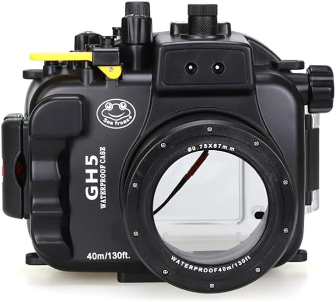 Sea frogs Underwater Camera Housing Compatible with Panasonic GH5 12-60mm IPX8 40m/130ft Maximum Diving Depth Waterproof Camera Case for Diving, Surfing, Rowing