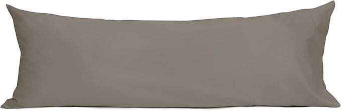 Sunflower Body Pillowcase 100% Cotton Long Pillow Cover/Case Envelope Closure 1 Pack, 21×54 inches Taupe Gray, Soft and Breathable