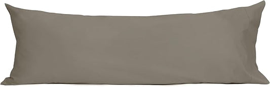 Sunflower Body Pillowcase 100% Cotton Long Pillow Cover/Case Envelope Closure 1 Pack, 21×54 inches Taupe Gray, Soft and Breathable