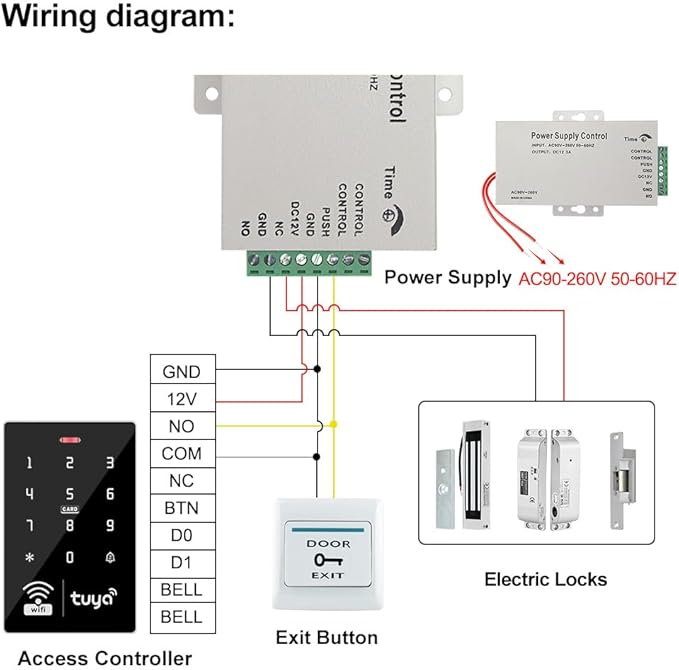 WiFi Smart Access Controller, IP68 Waterproof RFID Keypad, Tuya APP Remote Control, Wiegand 26/34, Dual-Frequency(125KHz/13.56MHz), Unlocking Records Tracking