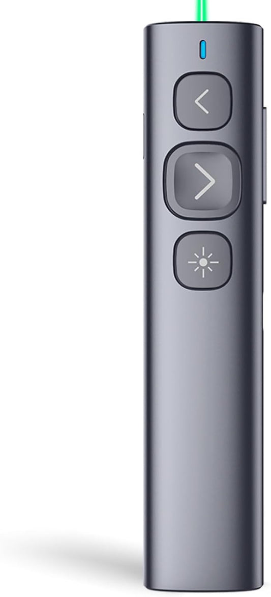 Norwii N95 Bluetooth Presentation Clicker with USB-A Receiver, PowerPoint Clicker for Presentation Remote, Rechargeable Wireless Presenter Pointer, Slide Clicker for PC/Laptop/e-Book(Green, BLE&USB-A)