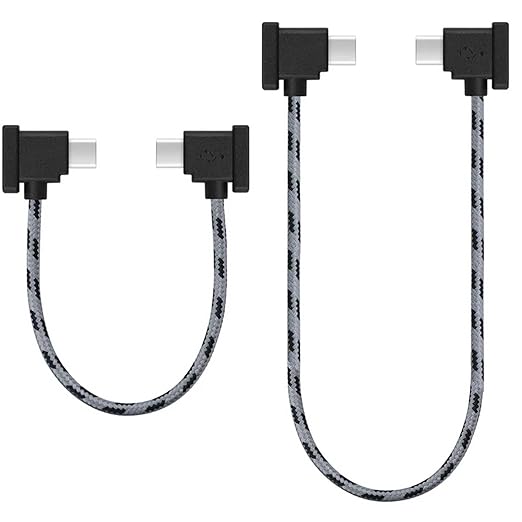 1FT+ 0.5FT(2 pack) USB C to USB C Remote Controller Cable for IPhone 17/16/16e/15 Pro Max, DJI Mavic 3/4 Pro/Air 2/2S, Mini 2/3/4/5 Pro,RC-N1,RC Pro to Tablet Cable 90 Degree Data OTG Cord Accessories