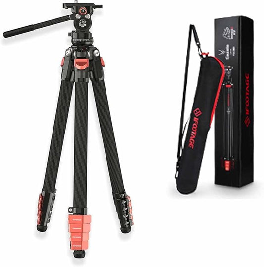 IFOOTAGE Travel Tripod Kit Gazelle TC3B with K3 Komodo Fluid Head,54,9”/139,5cm Carbon Fiber Camera Tripod Stand,for Smartphone Live Streaming Vlog Sony Nikon Canon Fuji DSLR,Load 11lbs/5KG,TC3B+K3