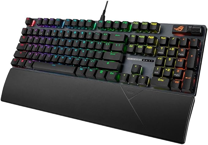 ASUS ROG Strix Scope II Wired Full Size Gaming Keyboard, 100% Layout Ergonomic Mechanical Keyboard with Pre-lubed ROG NX Snow Switches, PBT Doubleshot Keycaps, Streaming Hotkeys and Intuitive Controls