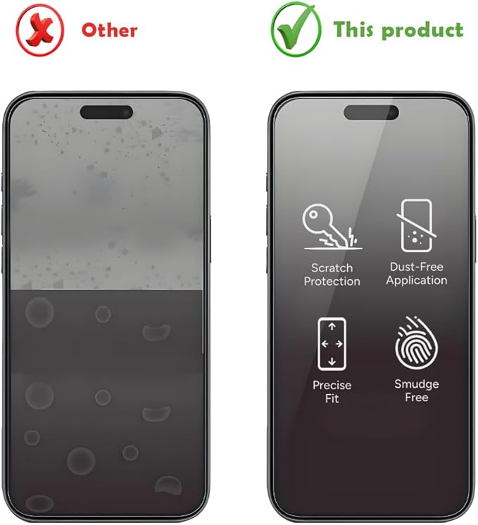 2 Pack Screen Protector for iPhone 16 Pro max,Tempered Glass Auto Dust-Elimination,Auto-Alignment, Bubble Free, Easy Installation and Soft TPU Protective Case (iPhone 16 Pro max)