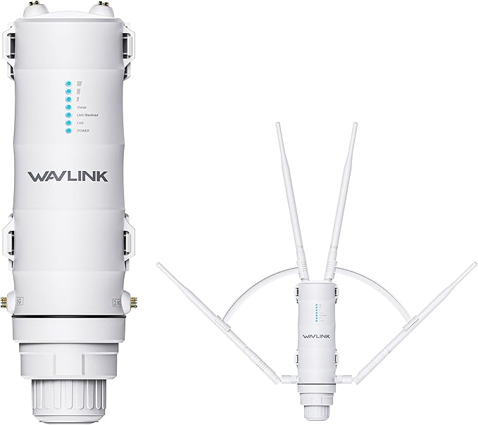 WAVLINK AC1200 Outdoor Long Range Weatherproof WiFi Extender/Wireless Access Point with Passive POE, Dual Band 2.4G+5G, 4x7dBi Omni Directional Antennas,Supports Router/AP/Repeater/Mesh Modes