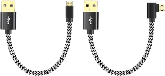 Y.D.F USB Power Cord Power up Your Fire TV Stick Form Your TV's USB Port, USB Cable for Chromecast/Roku Stick, 2 Pack 8 Inch (1 Straight 1 Angle)