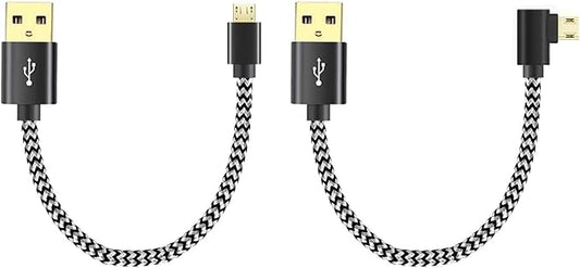 Y.D.F USB Power Cord Power up Your Fire TV Stick Form Your TV's USB Port, USB Cable for Chromecast/Roku Stick, 2 Pack 8 Inch (1 Straight 1 Angle)