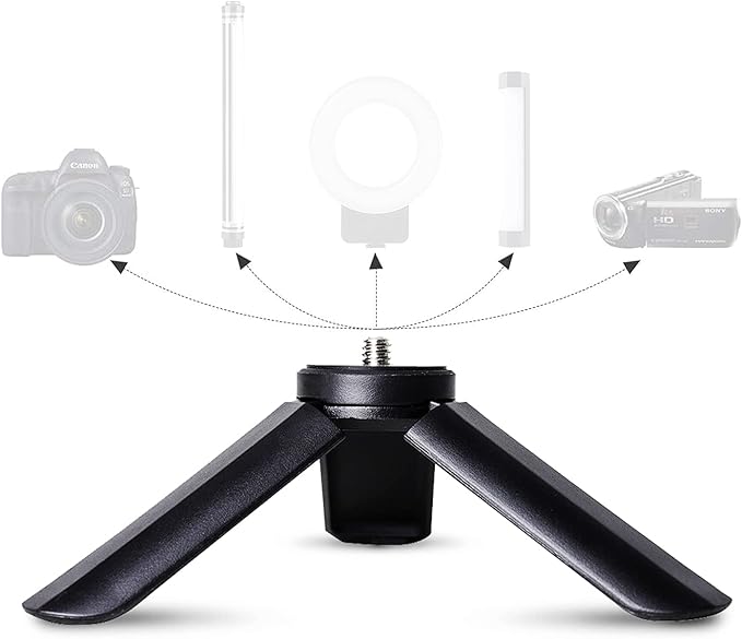 LUXCEO Mini Tripod, Desktop Stand with 1/4" Thread for Cameras, Photodraohy Light, Gimbal Handle Grip Stabilizer, Tripod Ball Head