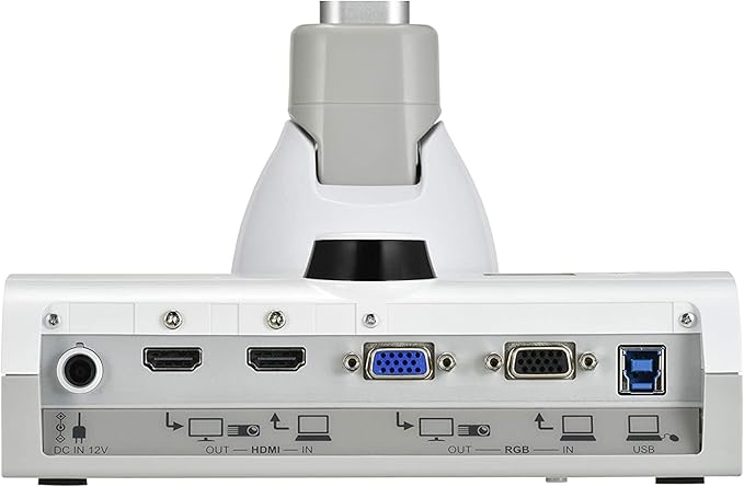 Elmo 1379 Model TT-12W STEM-CAM Visual Presenter, Document Camera with 192x Zoom (12x Optical/16x Digital), 1/2.3" CMOS Sensor, 3.4 Megapixel, 30 Fps, HDMI in/Out, RGB, USB, Ethernet, Wi-Fi