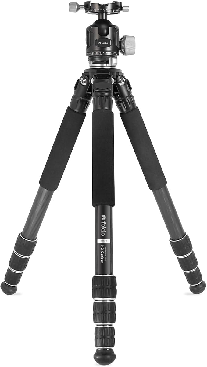 Heavy Duty Lightweight Tripods by foldio foldable studio, Portable Cell Phone & Camera Tripods with Phone Holder, for iPhone, Android, Tripod for Photo Video Shooting (Heavy Duty Tripod - Carbon)