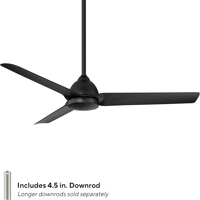 WAC Smart Fans Mocha Indoor and Outdoor 3-Blade Smart Home Ceiling Fan 54in Matte Black with Remote Control works with Alexa and iOS or Android App