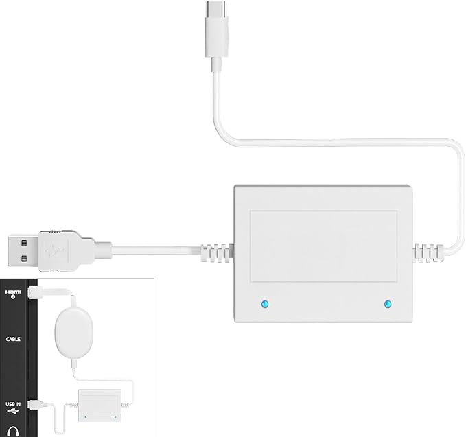 USB Power Cable Compatible with Fire TV Stick 4K Max,Chromecast,Powers Streaming Video Player and Other Micro/USB C TV Sticks(Eliminates Messy Wiring and The Need for AC Adapter) White