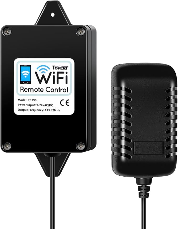 TOPENS TC196 Tuya WiFi Remote Control for Automatic Swing Sliding Gate Opener Garage Door Opener with iOS and Android App WiFi & Bluetooth Security Gate Controller